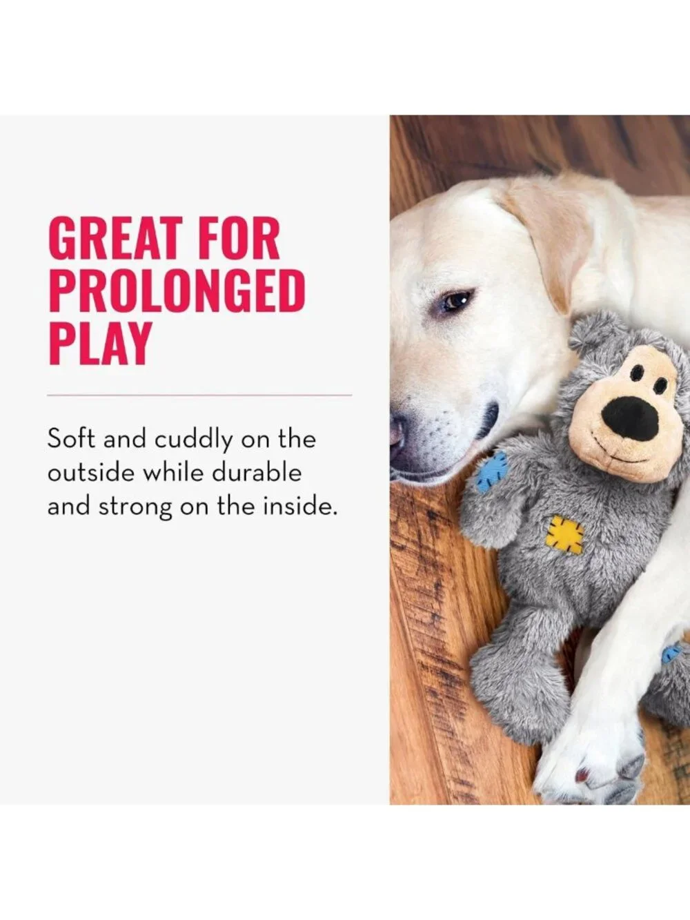 Durable Plush Dog Toy with Knotted Ropes & Minimal Stuffing - Assorted Colors